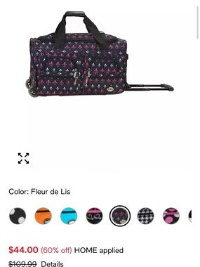 Rockland Rolling 22" duffle bag BRAND NEW IN BOX